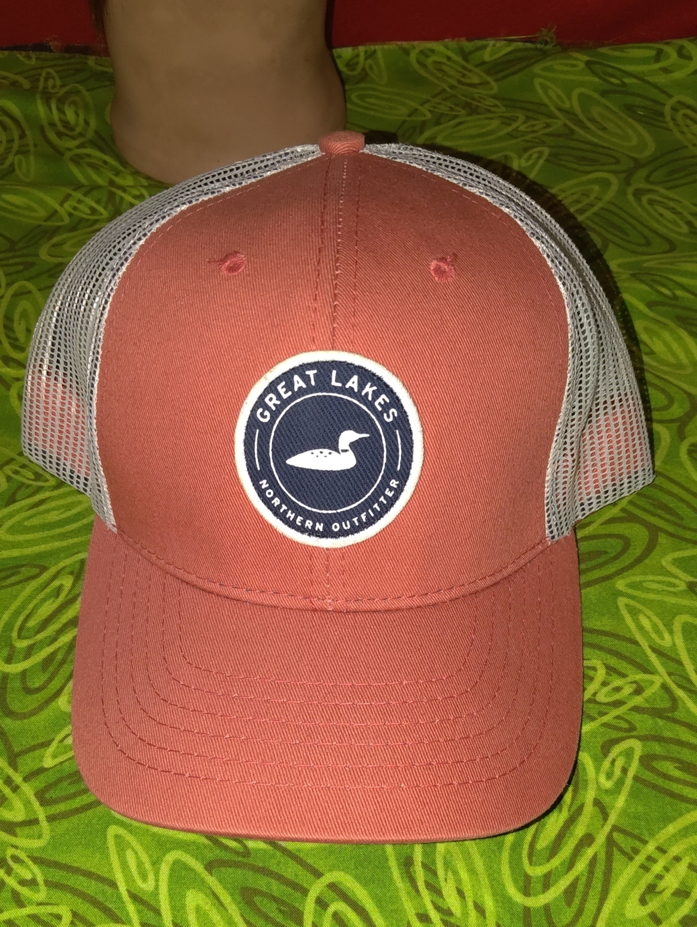 Greak Lakes Stitched Patch Trucker Mesh Snapback Hat Cap OSFM